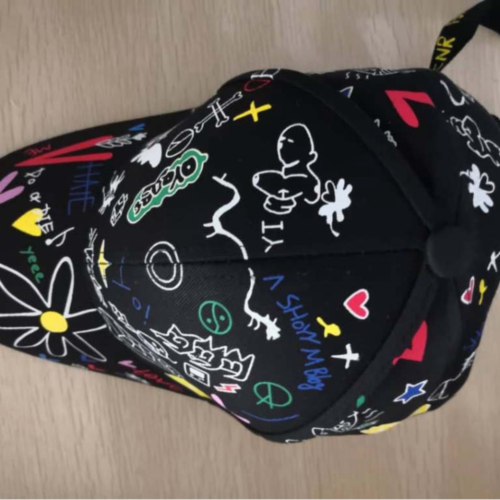 Colorful Graphic Black Cap